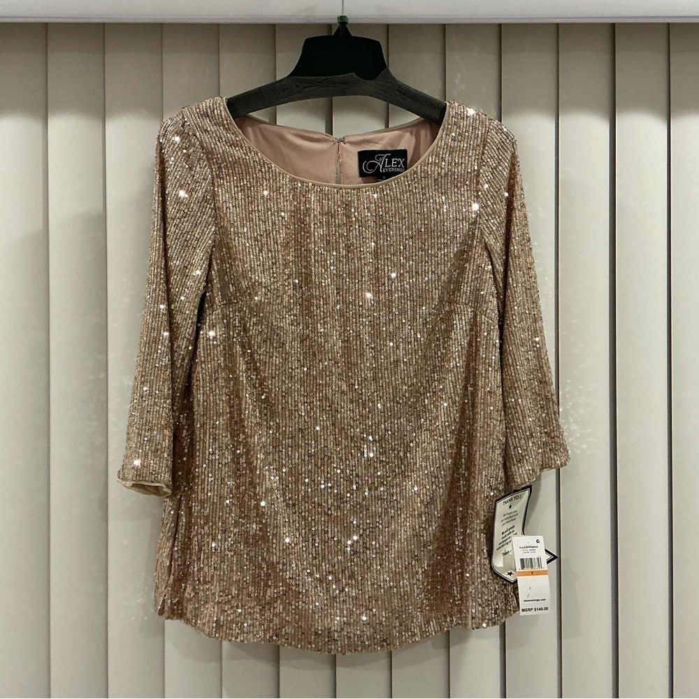 Alex Evenings
Sequin-Detail Tunic Blouse - Picture 3 of 4